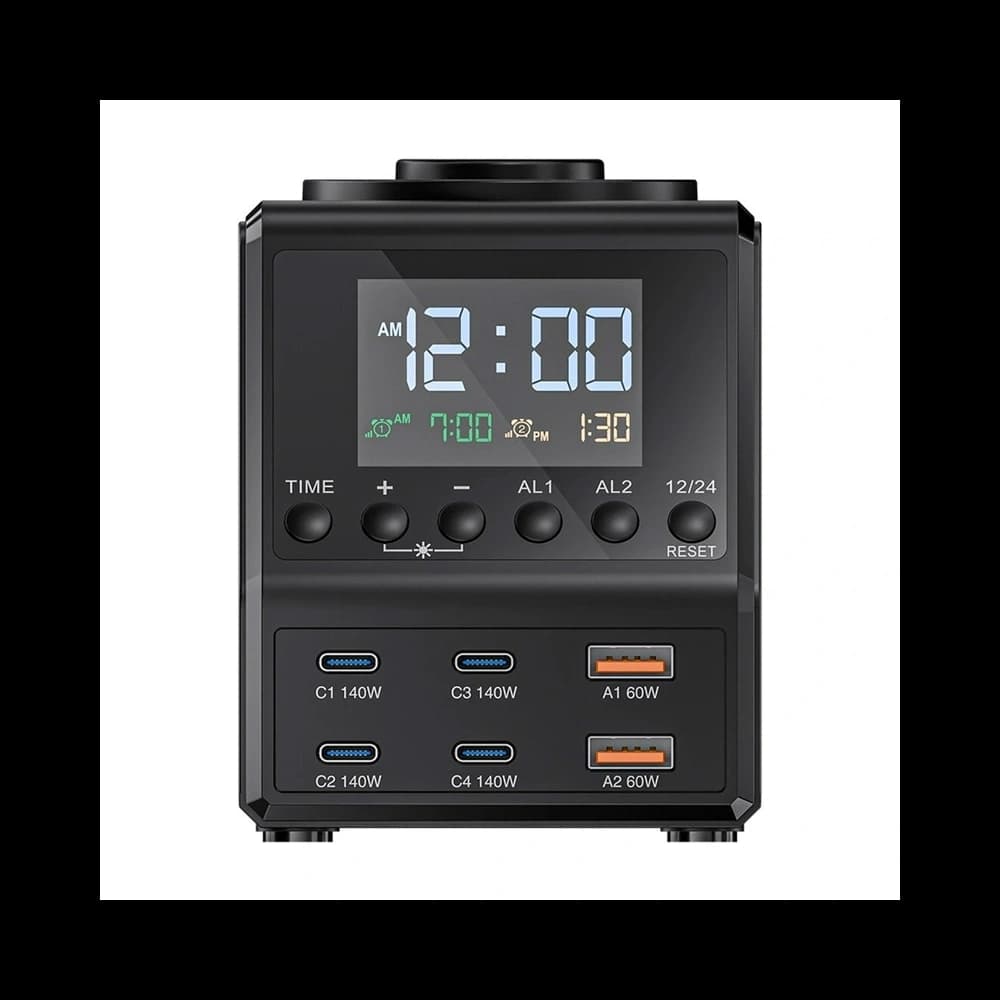 Blitzwolf BW-FW10 Alarm clock with wireless charger 2xUSB-A 60W, 4xUSB-C 120W, for phone, watch - 4