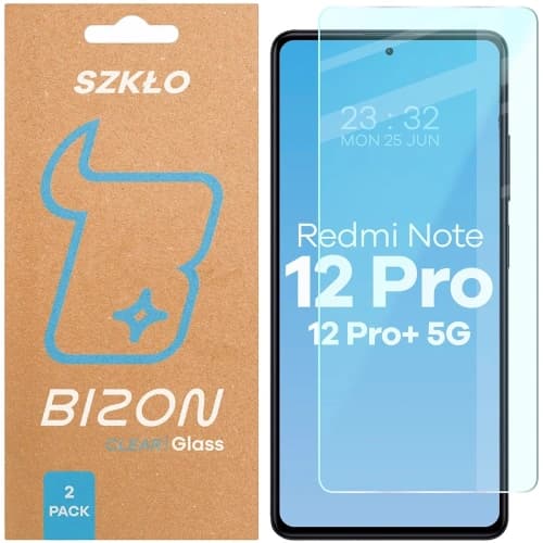 Szkło hartowane Bizon Glass Clear Duo do Xiaomi Redmi Note 12 Pro 5G / Note 12 Pro Plus 5G, 2 sztuki