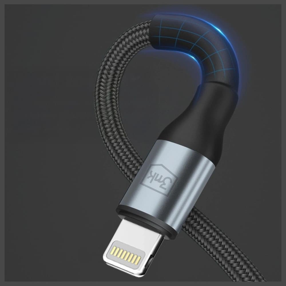 Kabel 3MK Hyper Cable N-SERIES USB-A do  Lightning 1m 5V/2.4A 12W czarny - 4