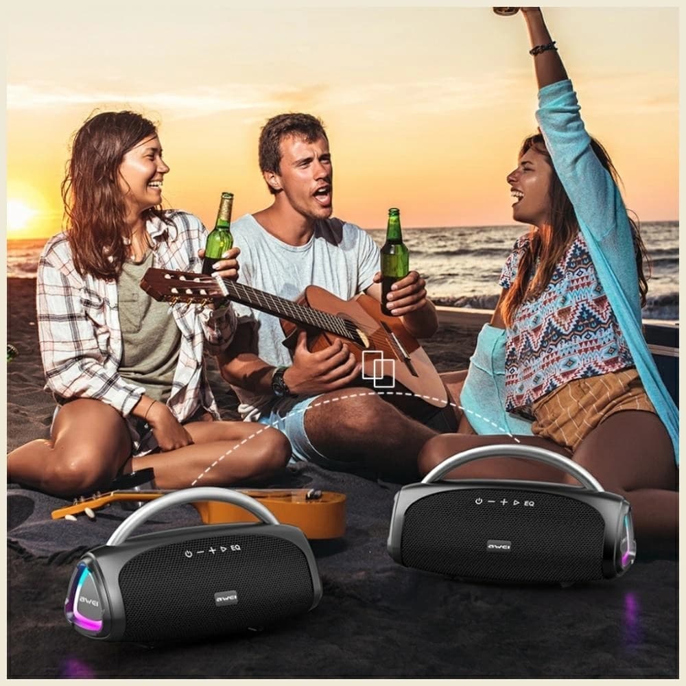 AWEI KA39 100W Bluetooth 5.3 Tragbarer Kabelloser Lautsprecher schwarz - 9