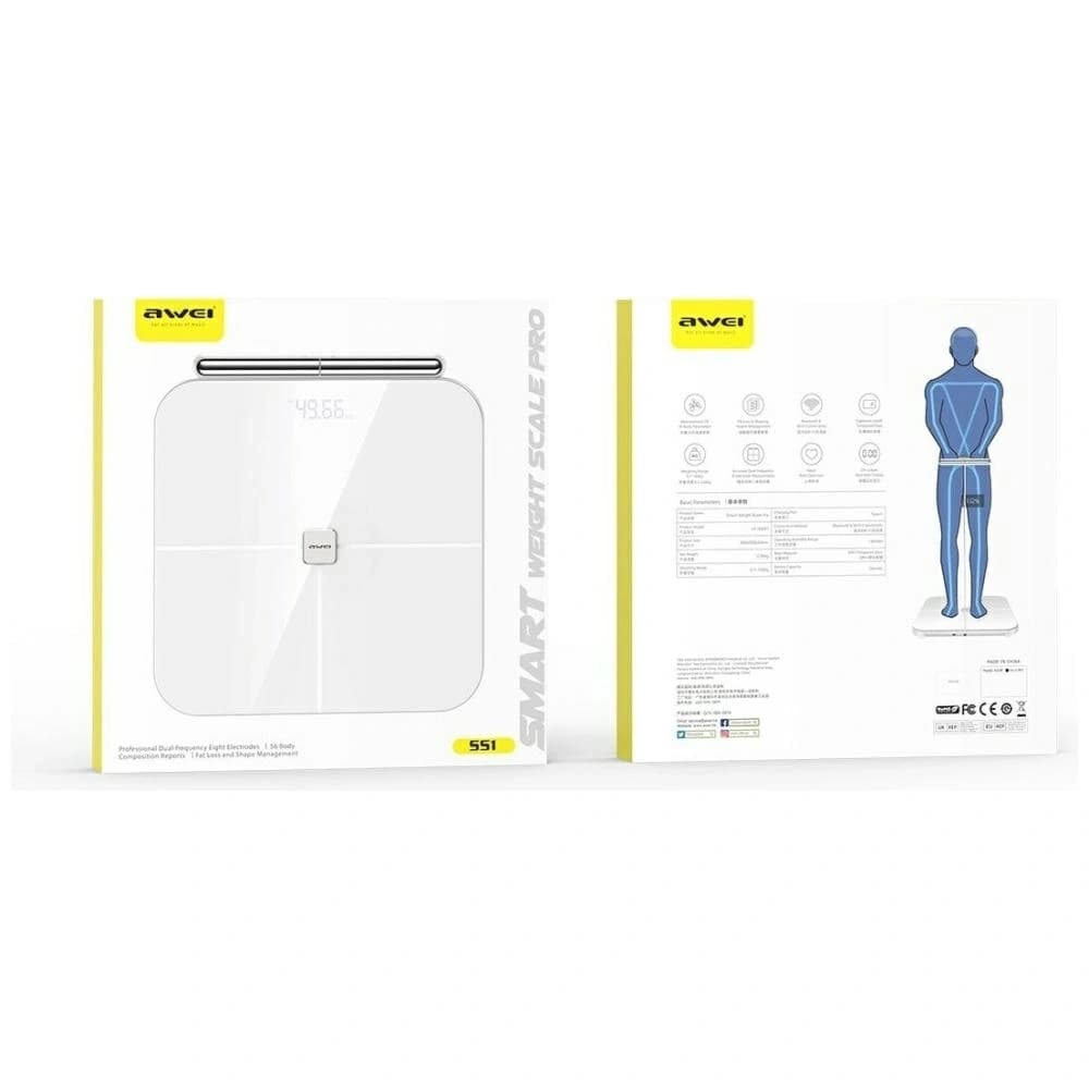 Waga do ciała AWEI SS1 wielofunkcyjna    Bluetooth 5.0 500mAh biały - 7