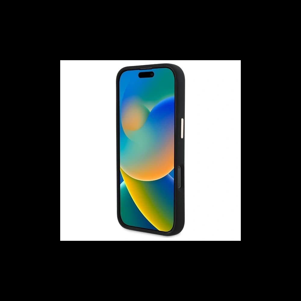 Etui Guess do Apple iPhone 16 Pro hardcase Silicone Script Metal Logo & Frame czarny - 5