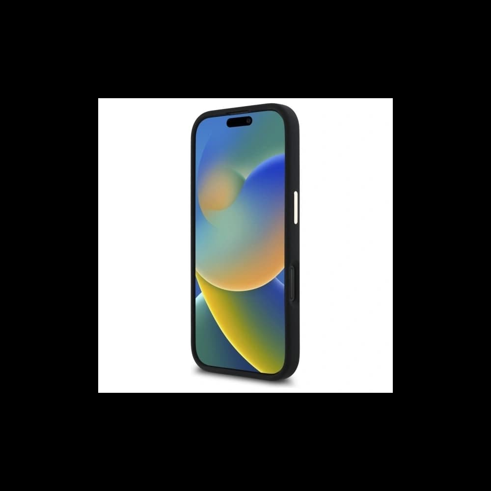 Raten Sie Apple iPhone 16 Plus Hartschale Silikon Schrift Metall-Logo & Rahmen schwarz - 5