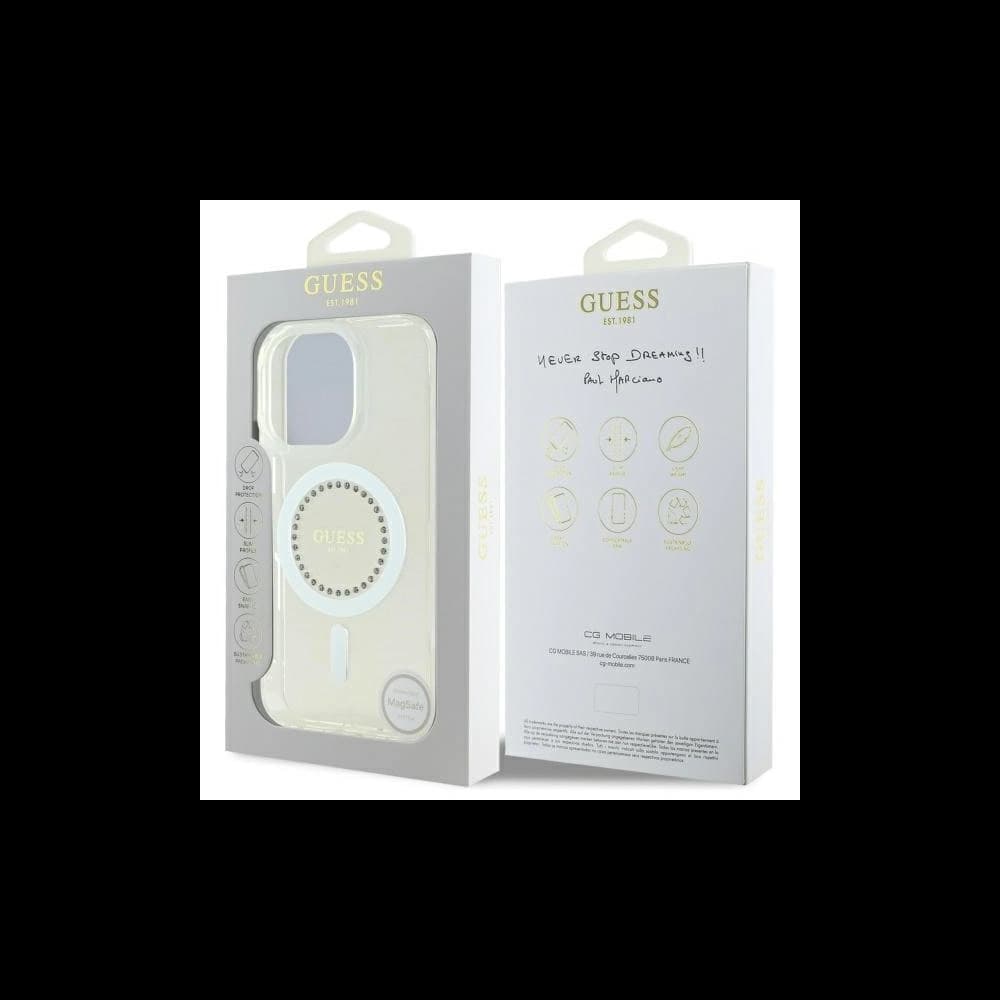 Guess Apple iPhone 16 Pro hardcase IML Rhinestones MagSafe white - 8