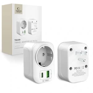 Tech-Protect TA100 Travel Adapter US / EU White
