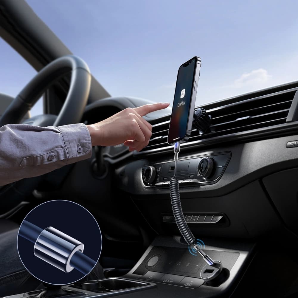 [CR] Joyroom S-A43 Crystal-Clear Series 30W USB-C / Lightning 1.5m Black Spiral Cable - 4