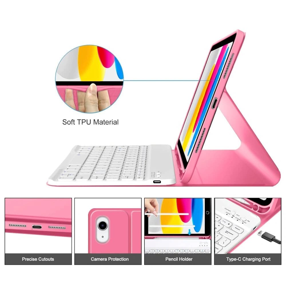 Tech-Protect SmartCase Pen + Keyboard Apple iPad 10.9" 2022 / 11" 2025 Magenta - 5