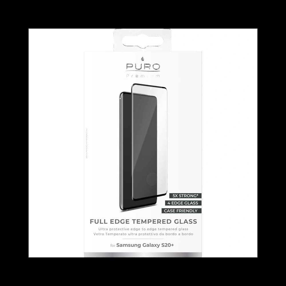 Samsung PURO Premium Full Edge Tempered Glass Case Friendly Galaxy S20+ Plus (schwarzer Rahmen) gehärtetes Glas - 2