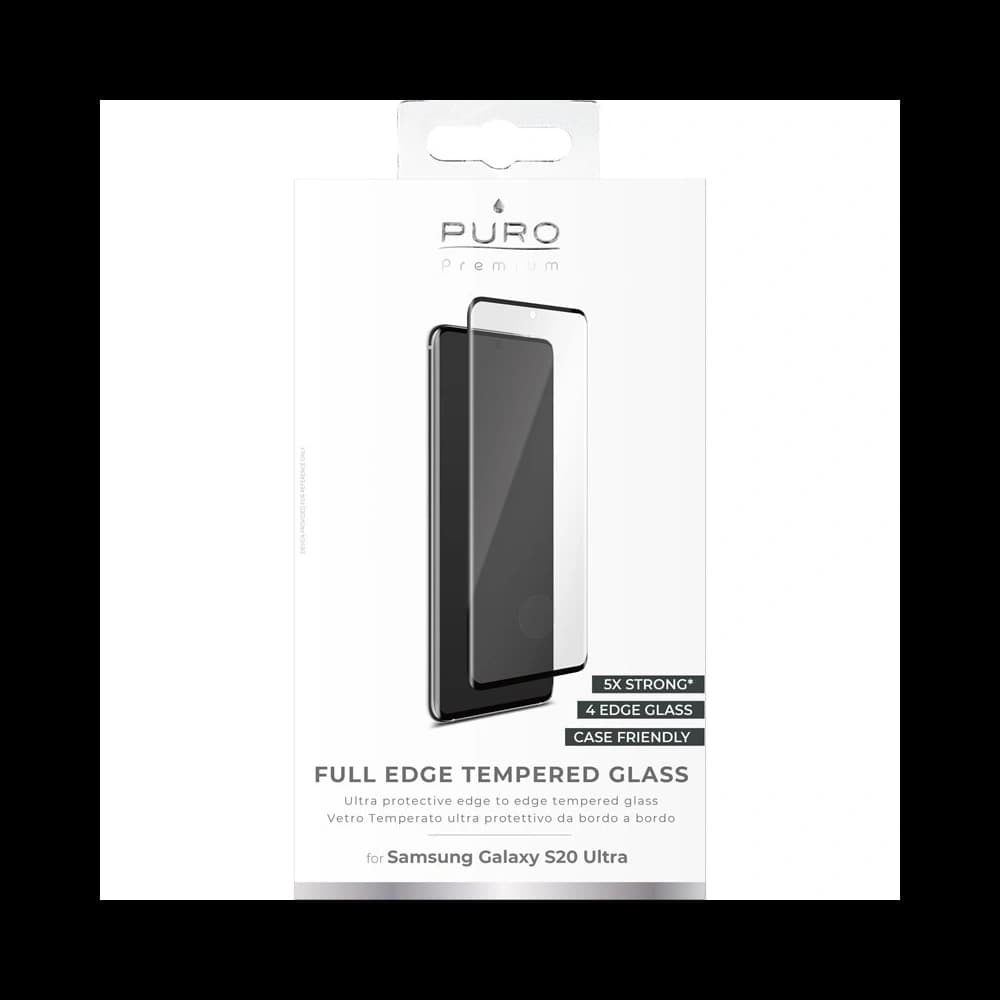 Samsung PURO Premium Full Edge gehärtetem Glas Fall Friendly Galaxy S20 Ultra (schwarzer Rahmen) gehärtetem Glas - 2