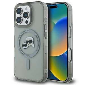 Karl Lagerfeld Apple iPhone 16 Pro hardcase IML Metal Karl&Choupette Head MagSafe black