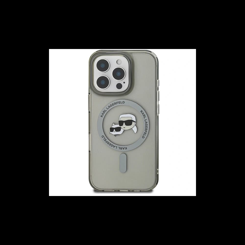 Karl Lagerfeld Apple iPhone 16 Pro hardcase IML Metal Karl&Choupette Head MagSafe black - 3