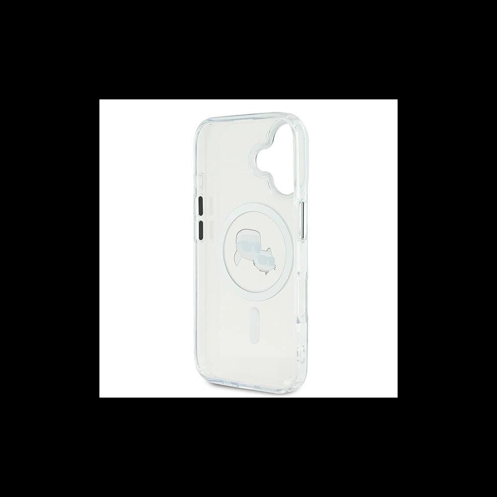 Karl Lagerfeld Apple iPhone 16 Plus Hardcase IML Metall Karl&Choupette Kopf MagSafe weiß - 7