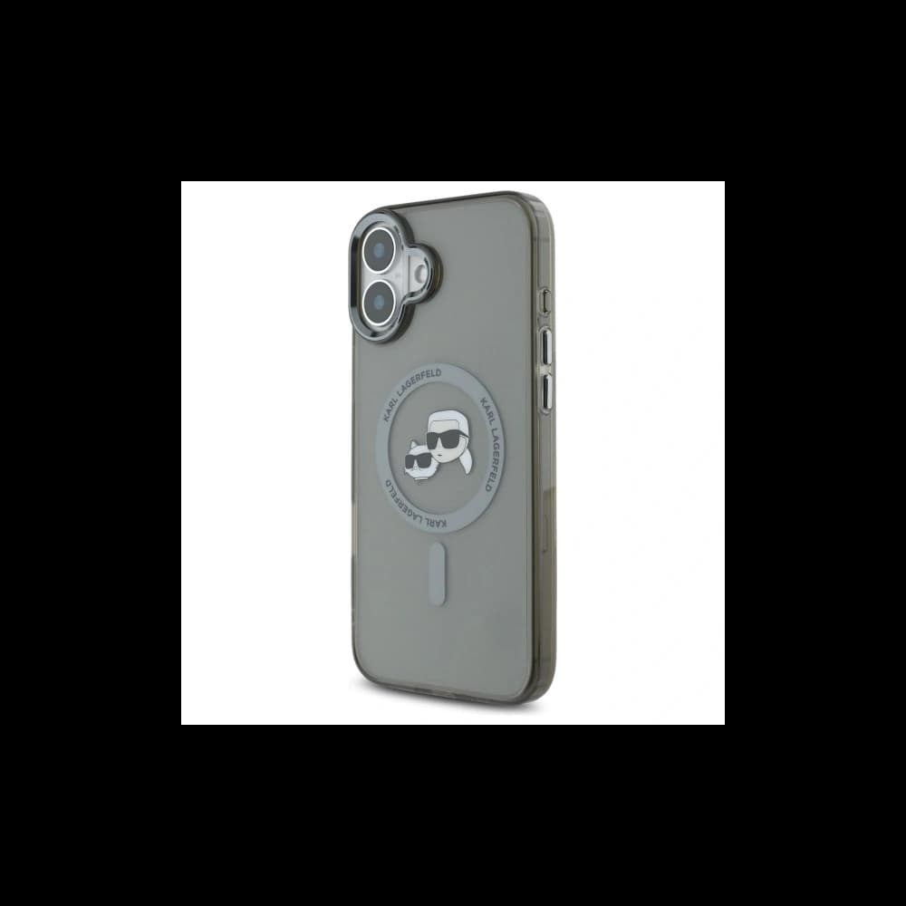 Karl Lagerfeld Apple iPhone 16 Plus Hardcase IML Metall Karl&Choupette Kopf MagSafe schwarz - 2