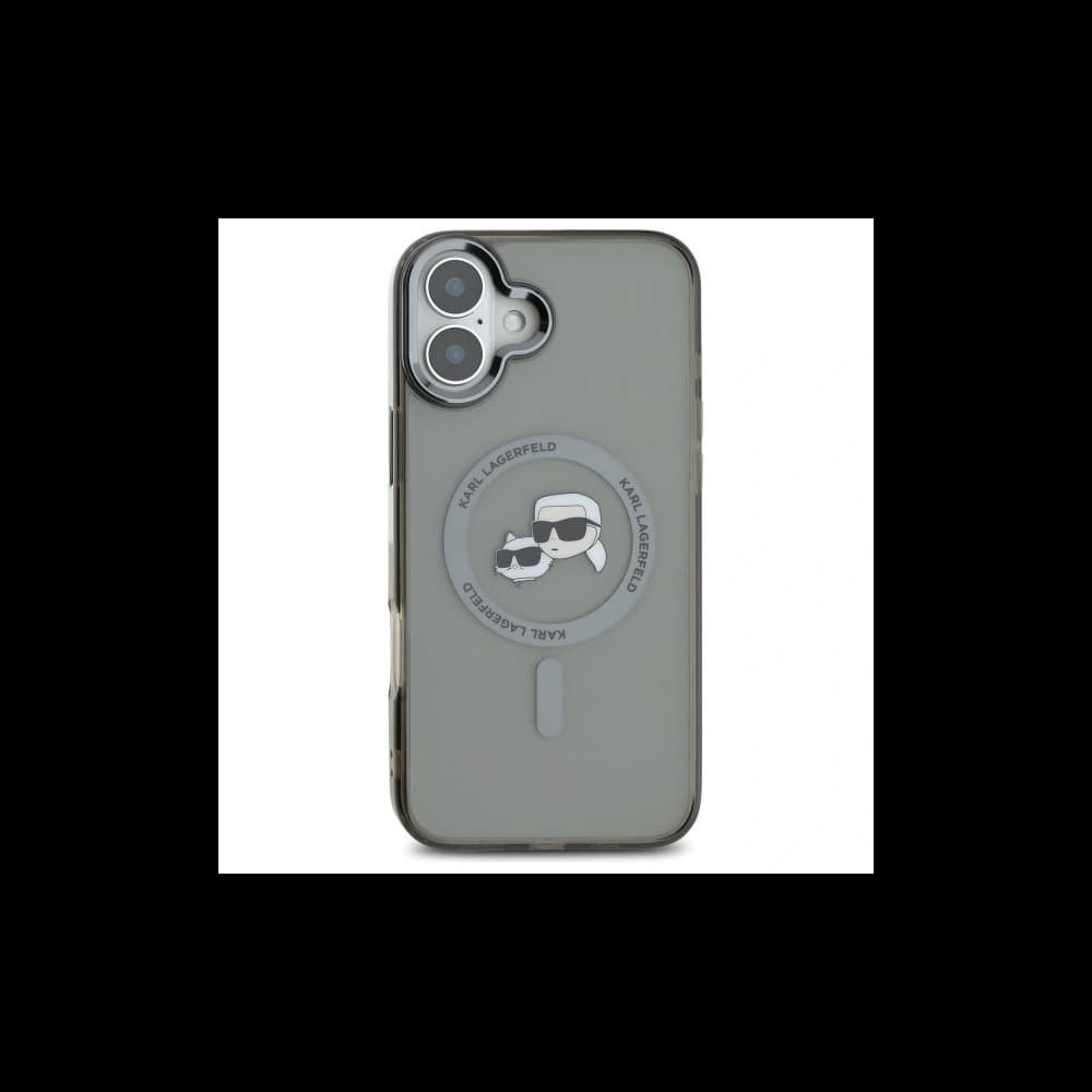 Karl Lagerfeld Apple iPhone 16 Plus Hardcase IML Metall Karl&Choupette Kopf MagSafe schwarz - 3