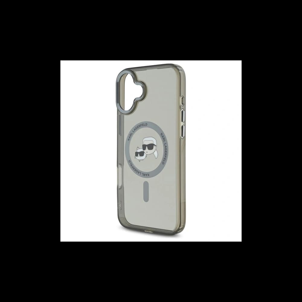 Karl Lagerfeld Apple iPhone 16 Plus Hardcase IML Metall Karl&Choupette Kopf MagSafe schwarz - 6