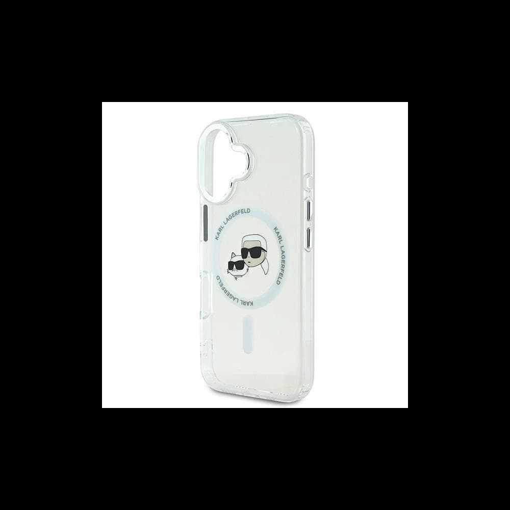 Karl Lagerfeld Apple iPhone 16 hardcase IML Metal Karl&Choupette Head MagSafe white - 6