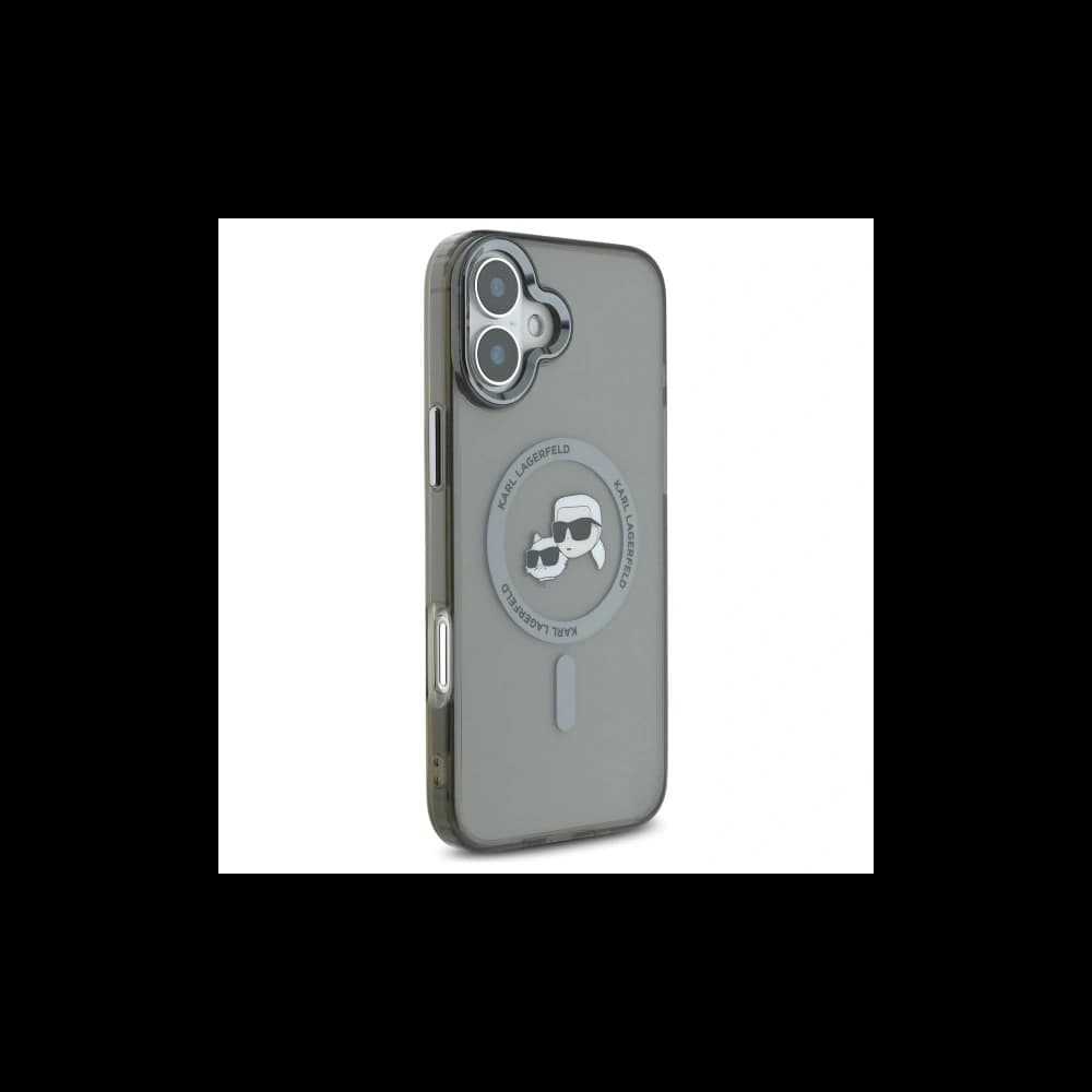 Karl Lagerfeld Apple iPhone 16 Hardcase IML Metall Karl&Choupette Kopf MagSafe schwarz - 4