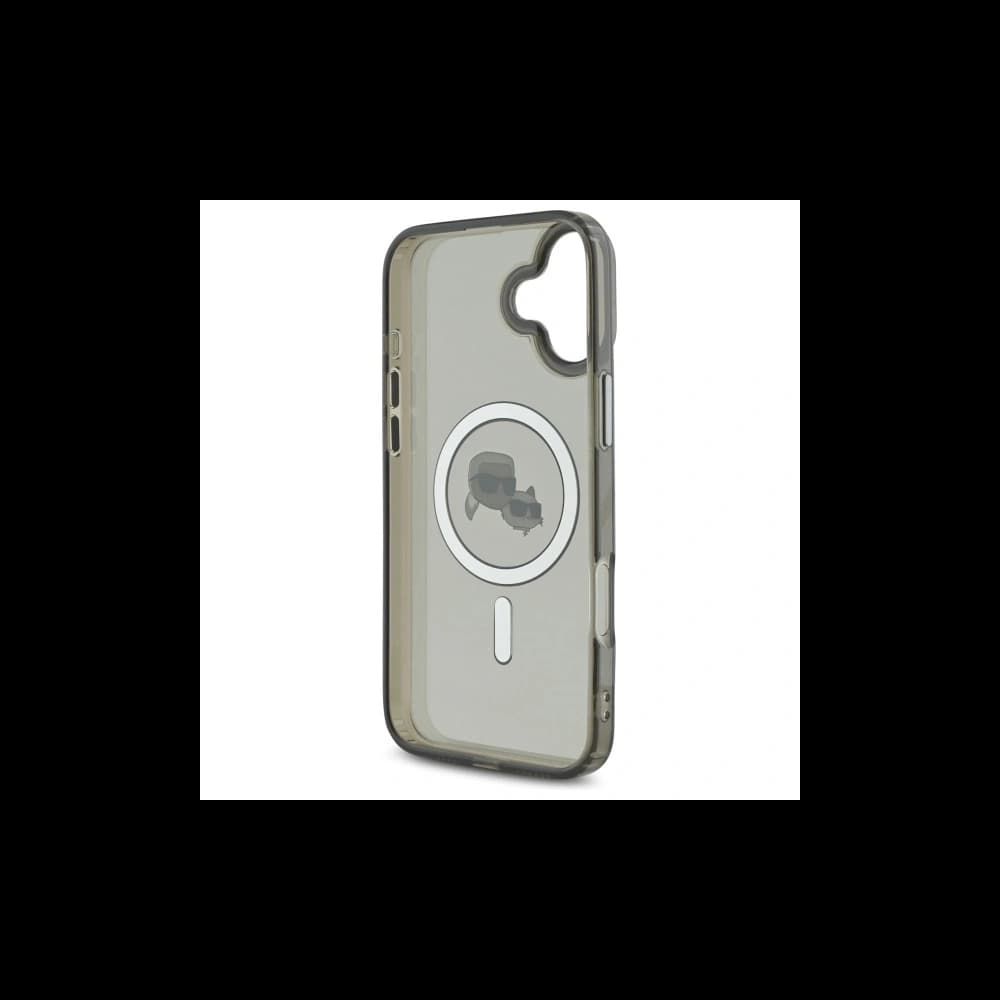 Karl Lagerfeld Apple iPhone 16 Hardcase IML Metall Karl&Choupette Kopf MagSafe schwarz - 7