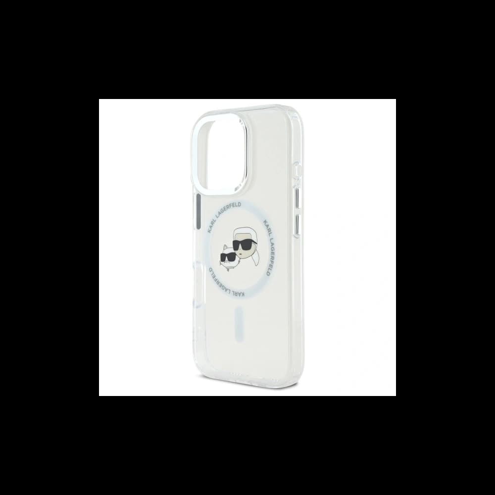 Karl Lagerfeld Apple iPhone 16 Pro Max hardcase IML Metal Karl&Choupette Head MagSafe white - 6