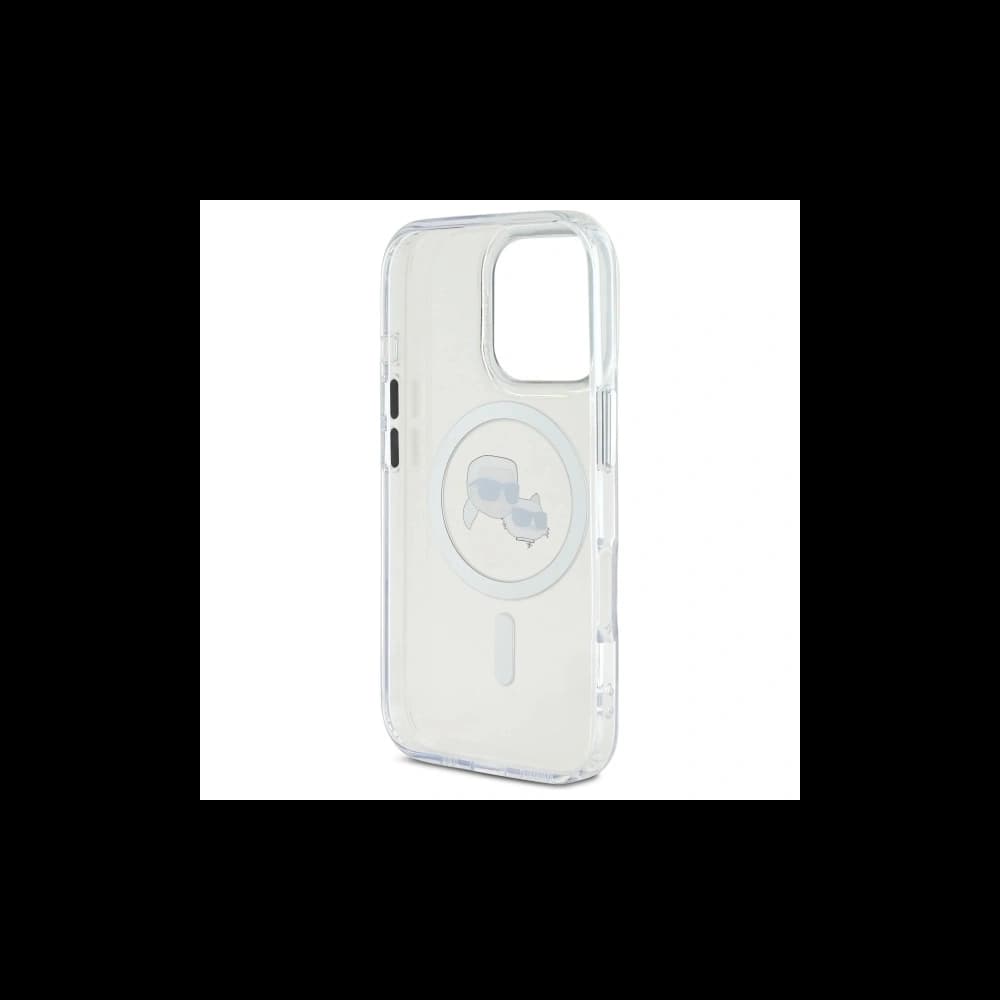 Karl Lagerfeld Apple iPhone 16 Pro Max hardcase IML Metal Karl&Choupette Head MagSafe white - 7