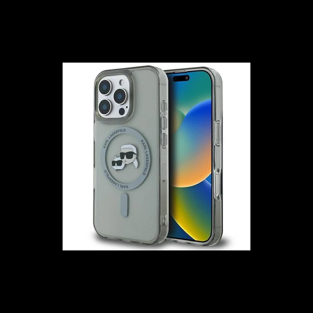 Karl Lagerfeld Apple iPhone 16 Pro Max hardcase IML Metal Karl&Choupette Head MagSafe black - 1