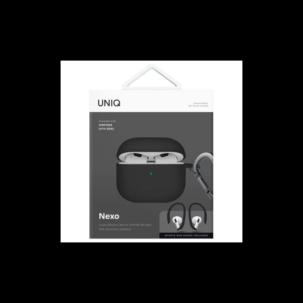 UNIQ Nexo Apple AirPods 4 + Silikon-Ohrhörer schwarz - 8