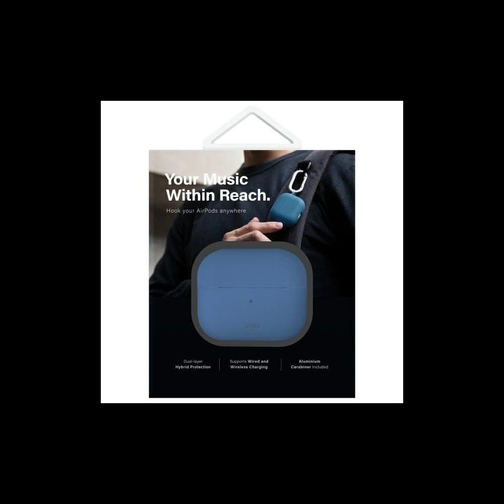 UNIQ Nexo Apple AirPods 4 + Ear Hooks Silicone pacific blue - 9