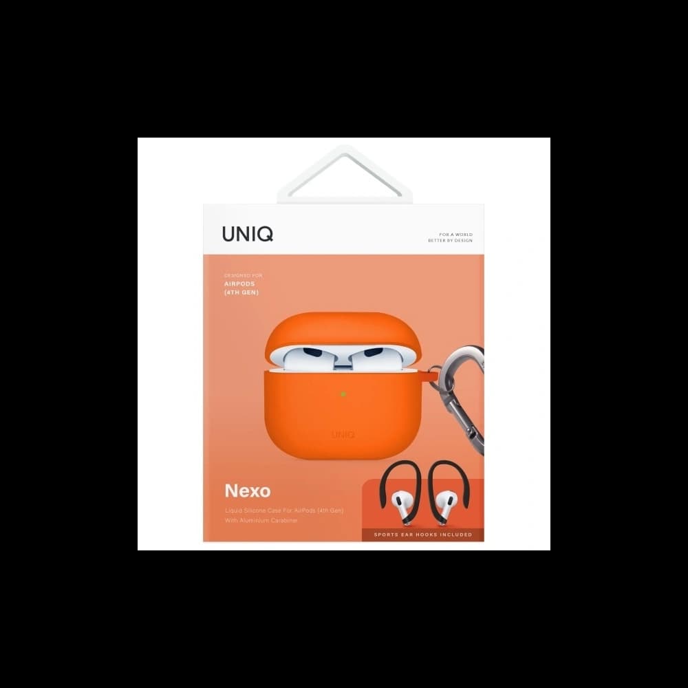 UNIQ Nexo Apple AirPods 4 + Silikon-Ohrhaken volt orange - 8