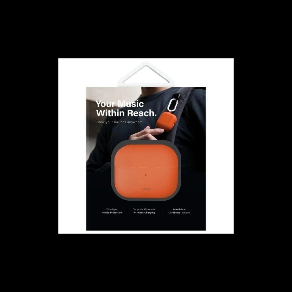 UNIQ Nexo Apple AirPods 4 + Silikon-Ohrhaken volt orange - 9