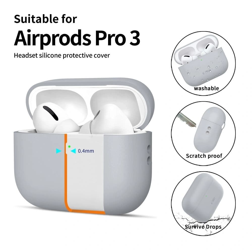 Tech-Protect Silikon Apple AirPods Pro 3 Crayon Grau - 4