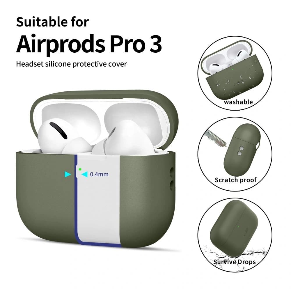 Tech-Protect Silikon Apple AirPods Pro 3 Olivgrün - 4