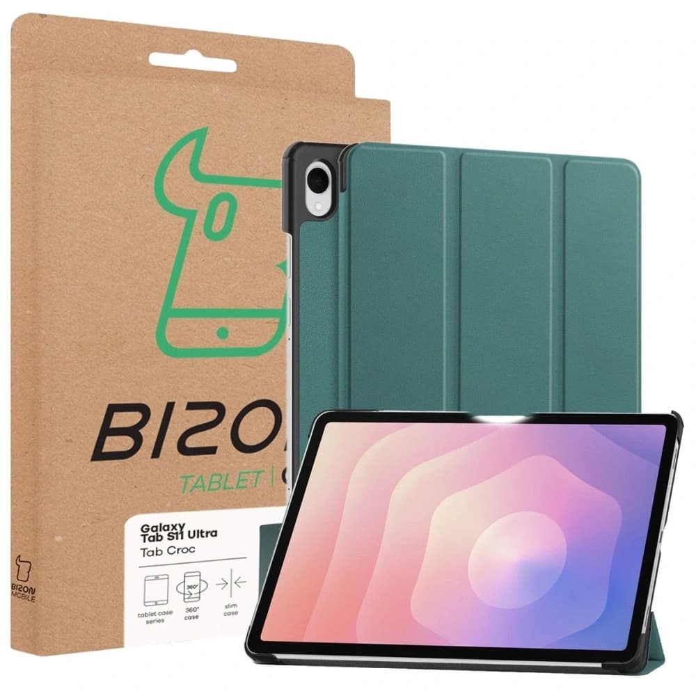 Bizon Case Tab Croc Samsung Galaxy Tab S11 Ultra dark green - 8