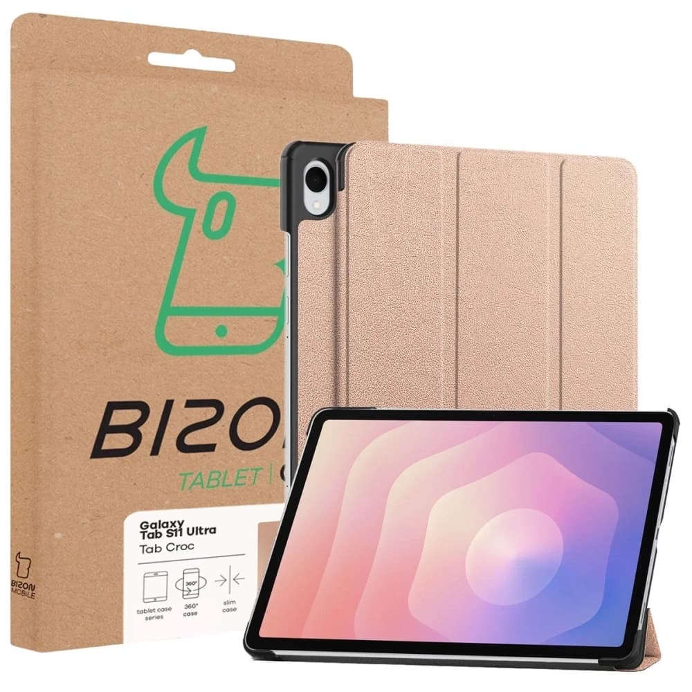 Bizon Case Tab Croc Samsung Galaxy Tab S11 Ultra rose gold - 8