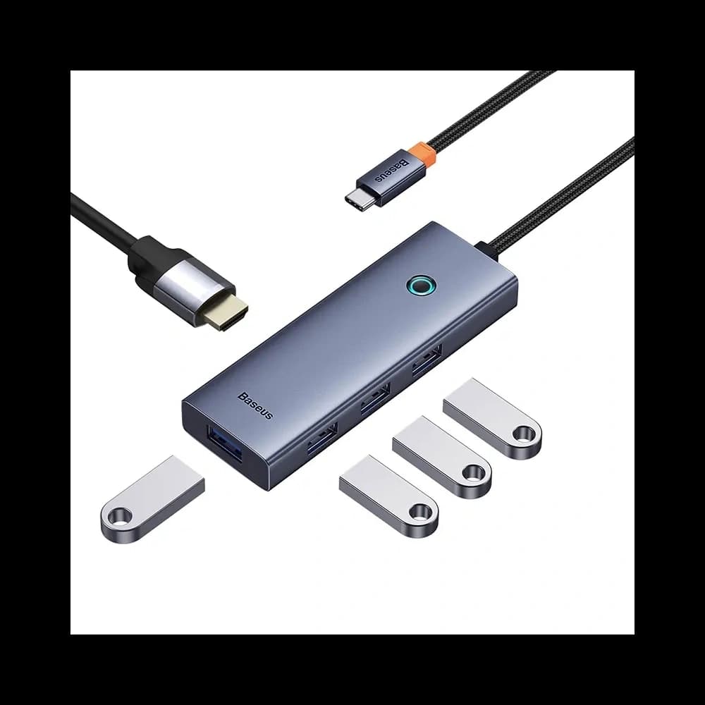 Baseus UltraJoy HUB 5in1 USB-C / HDMI4K@30Hz, 4xUSB-A 3.0 (grey) - 5