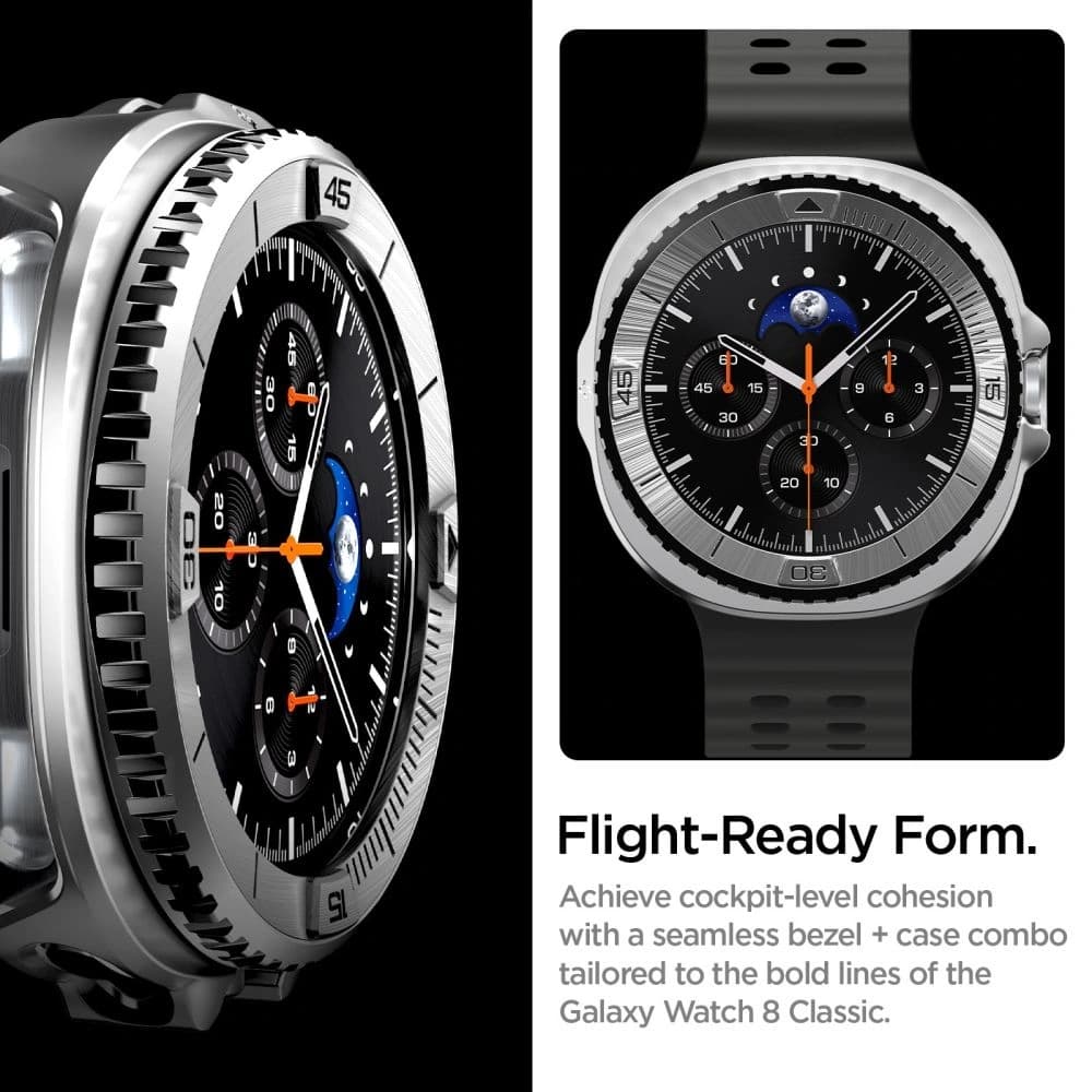 Spigen Bezel Tune Pro Pilot Samsung Galaxy Watch 8 Classic 46mm Silver - 12