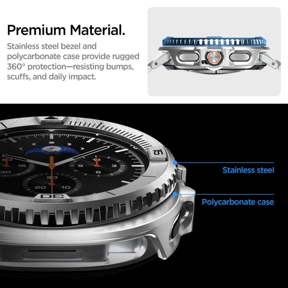 Spigen Bezel Tune Pro Pilot Samsung Galaxy Watch 8 Classic 46mm Silver - 13