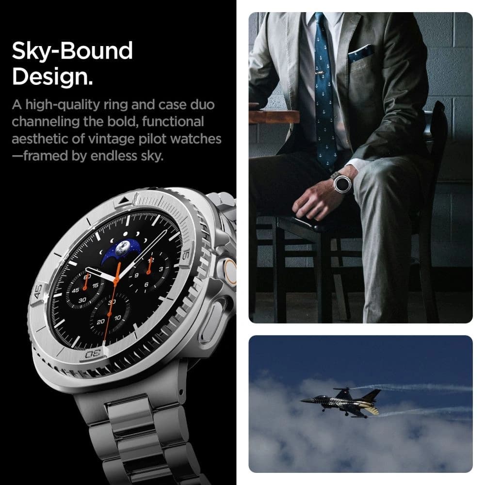 Spigen Bezel Tune Pro Pilot Samsung Galaxy Watch 8 Classic 46mm Silver - 14