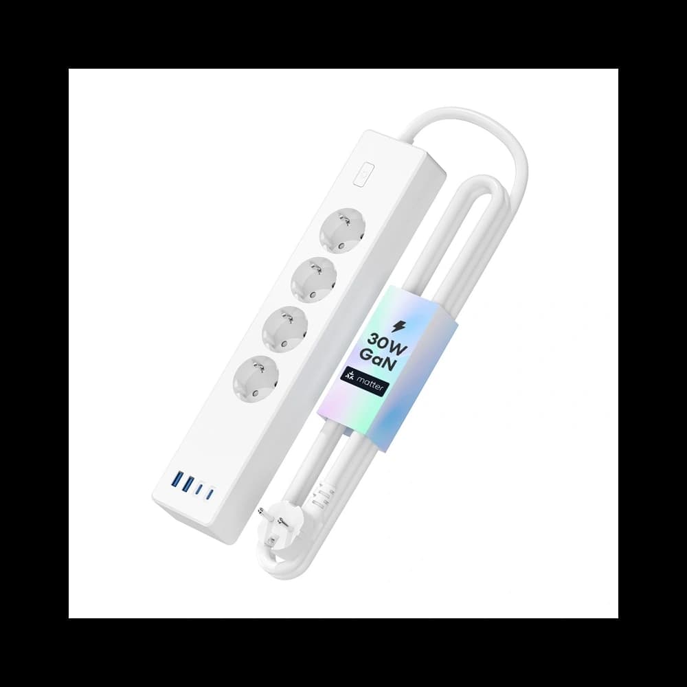 Meross MSP844(EU) Smart Fast Charging Power Strip, 4xAC, 2xUSB-A, 2xUSB-C (Matter) - 3