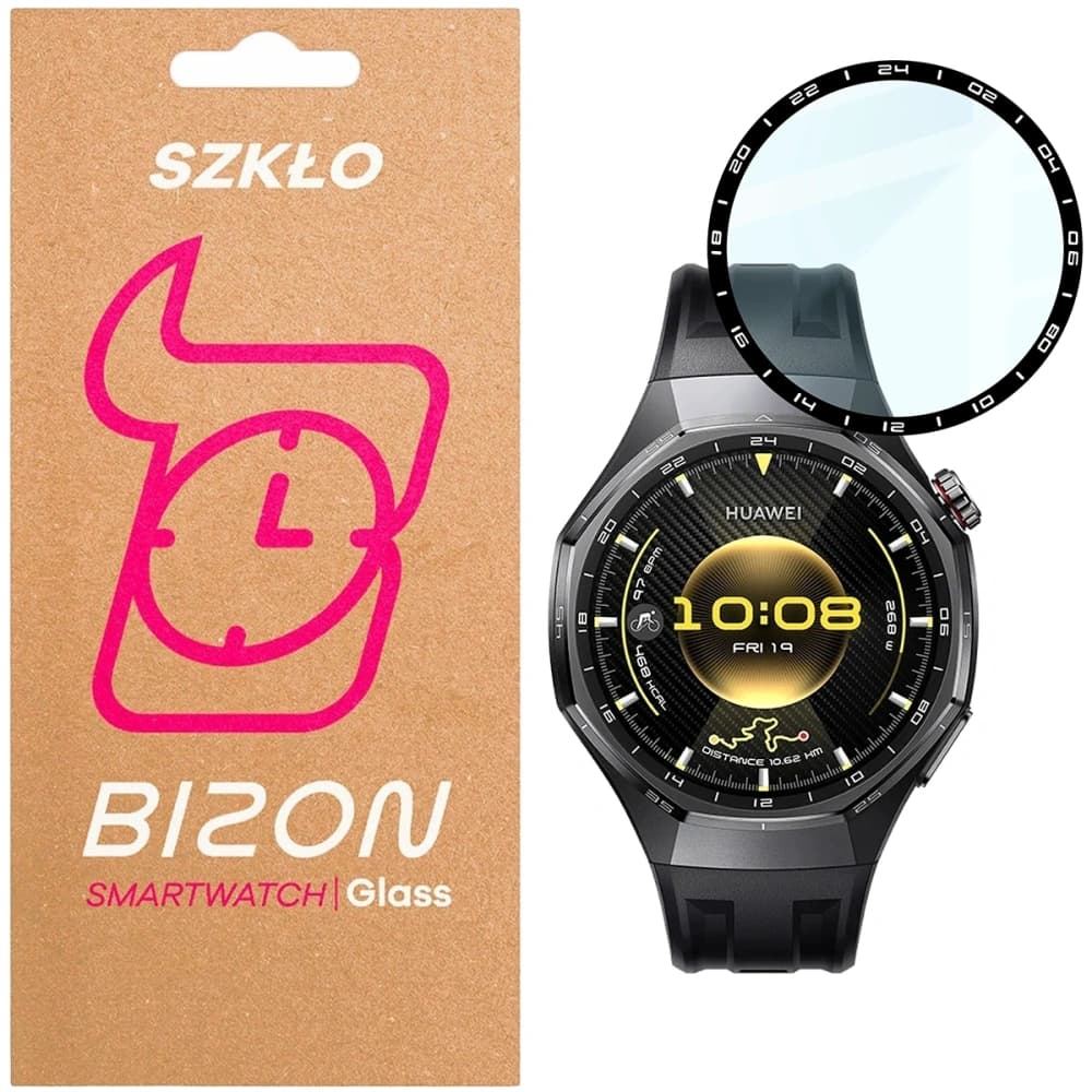 Bizon Glas Uhr Edge Hybrid Huawei Watch GT6 Pro 46mm schwarz - 1