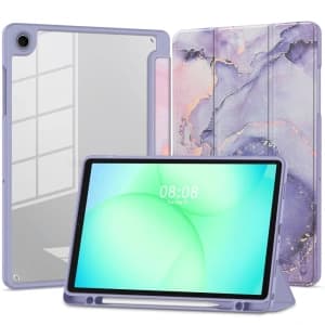 Tech-Protect Smartcase Pen Hybrid Samsung Galaxy Tab A9 / A11 8.7 X110 / X115 / X133 / X135 Violett Marmor