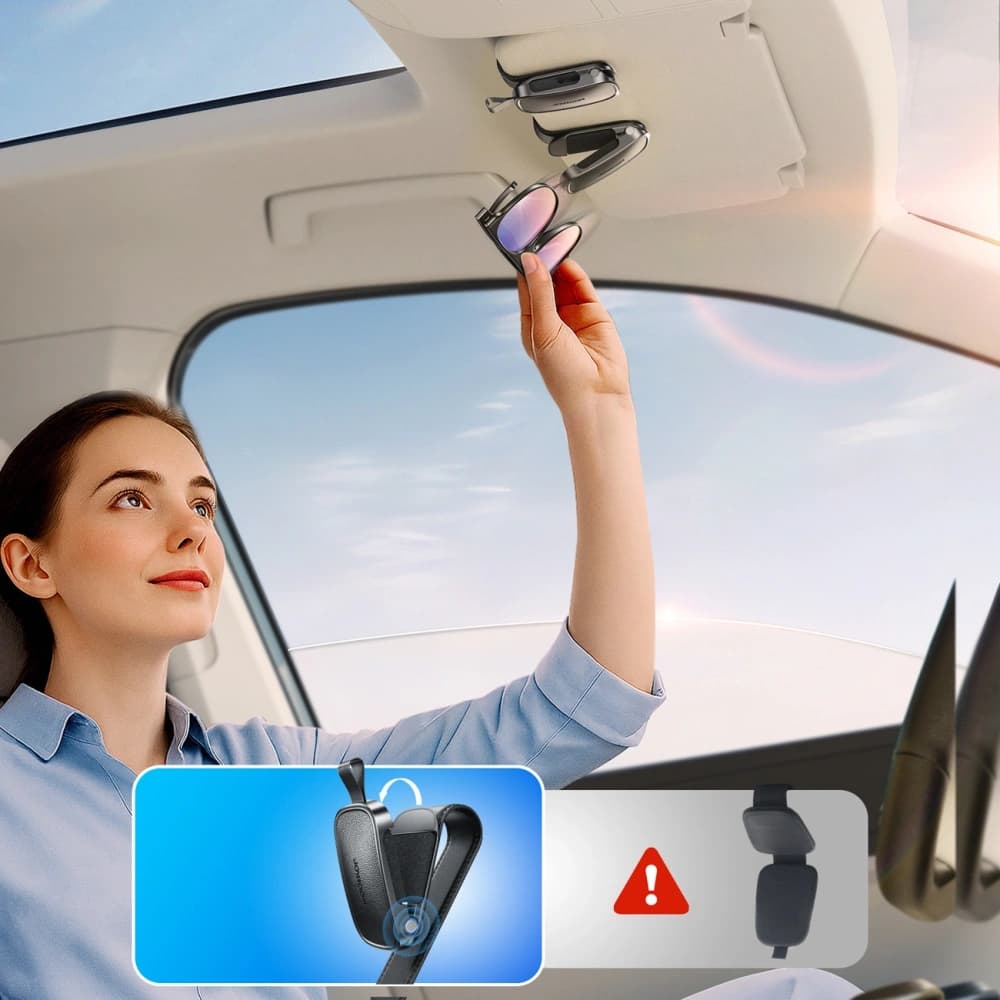 Uchwyt na okulary Joyroom JR-ZS511 na osłonę przeciwsłoneczną z klipsem magnetycznym czarny - 2