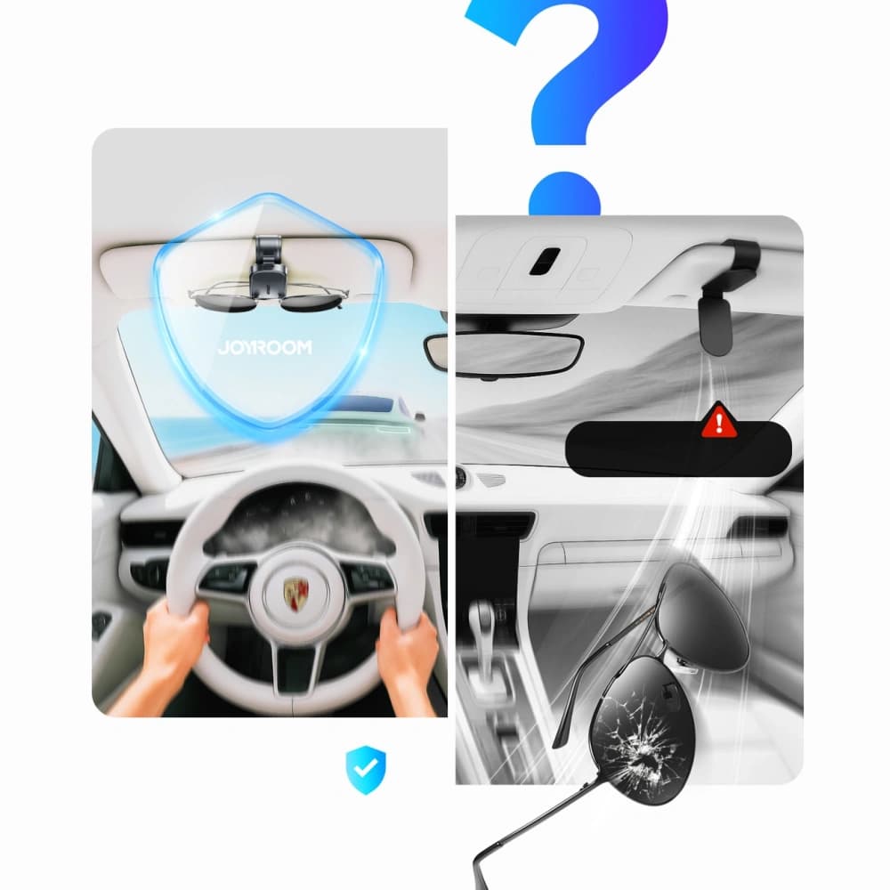 Uchwyt na okulary Joyroom JR-ZS511 na osłonę przeciwsłoneczną z klipsem magnetycznym czarny - 5