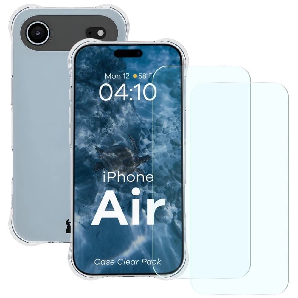 Bizon Case Clear Pack case + 2x tempered glass Apple iPhone Air - 1