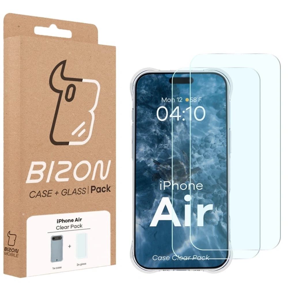Bizon Case Clear Pack case + 2x tempered glass Apple iPhone Air - 9