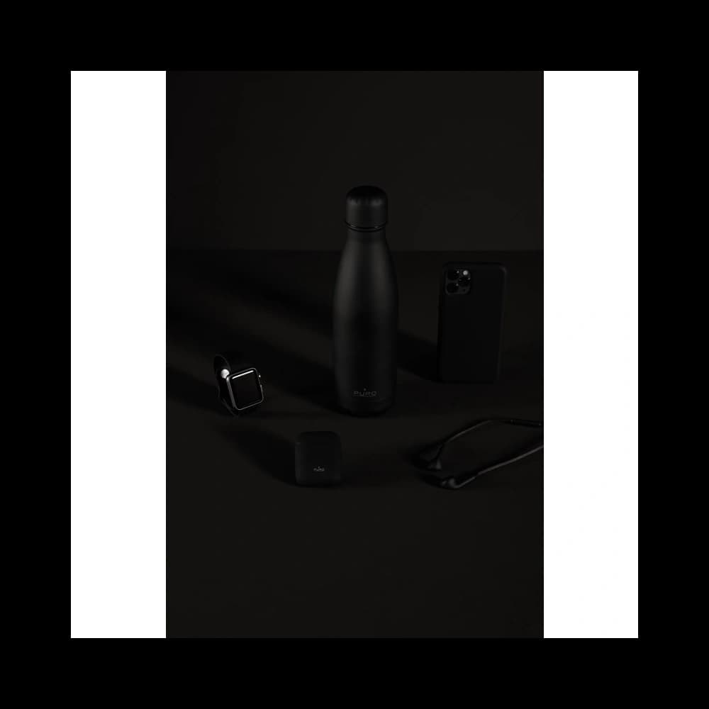 PURO ICON Thermosflasche aus Edelstahl 500ml (Schwarz) (Pulverbeschichtung) - 3