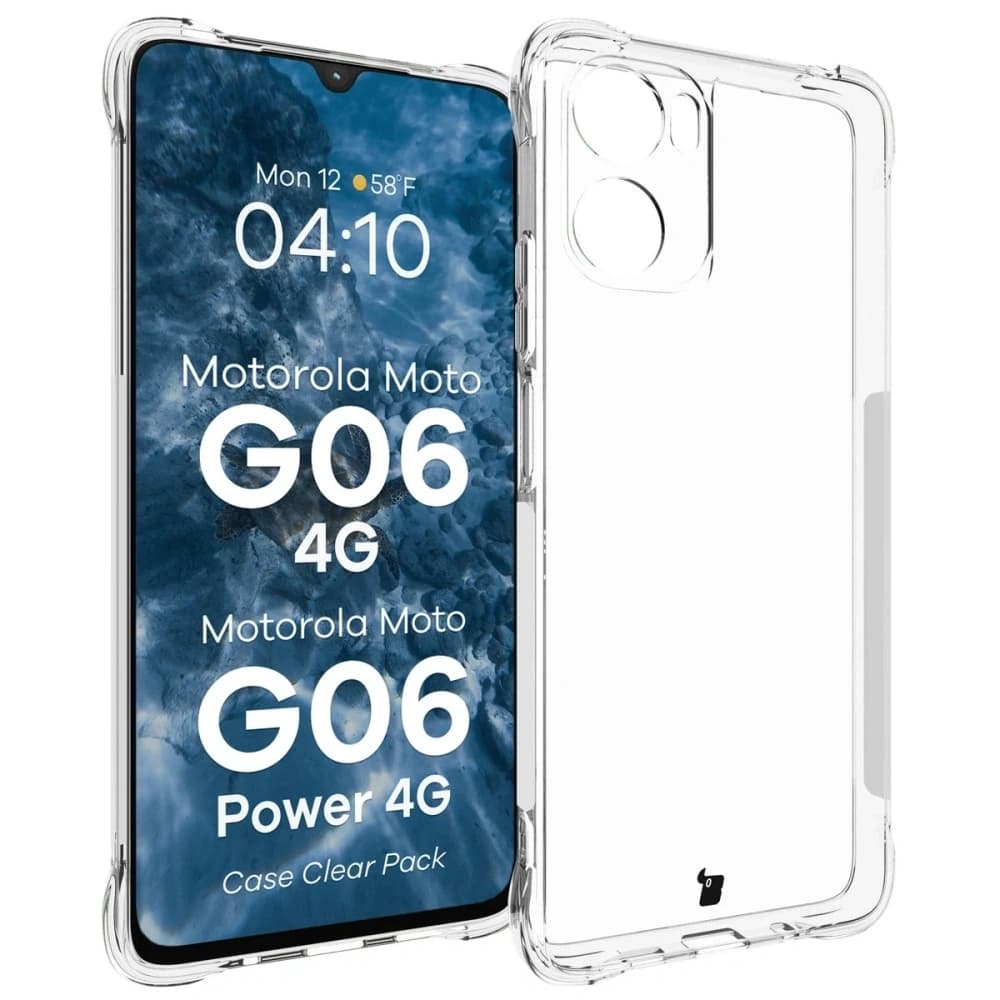 Bizon Case Clear Pack Hülle + 2x Displayschutzfolie Motorola Moto G06 4G / G06 Power 4G - 3