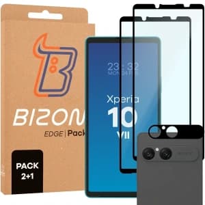 Bizon Edge Pack 2x screen glass + camera glass Sony Xperia 10 VII