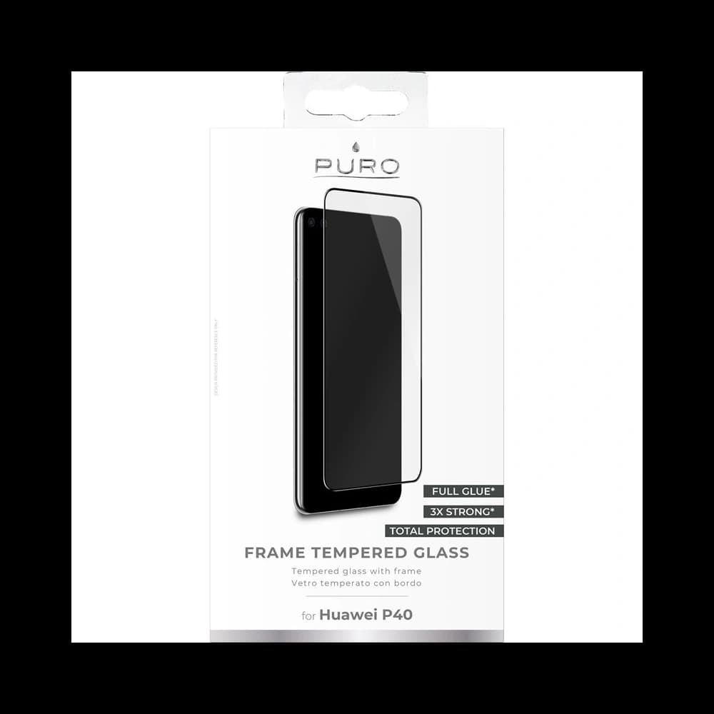 PURO Rahmen gehärtetes Glas Huawei P40 (schwarzer Rahmen) - 2