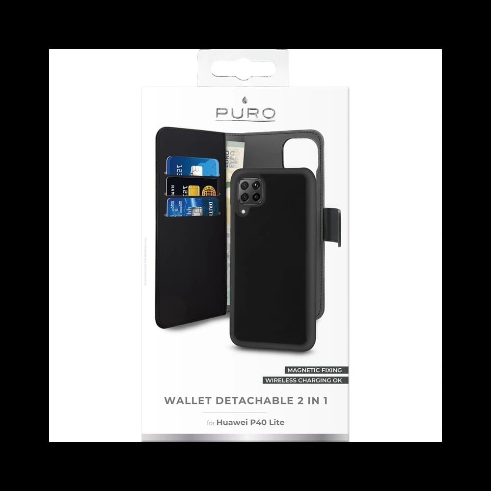PURO Wallet Detachable 2in1 Huawei P40 Lite (black) - 4