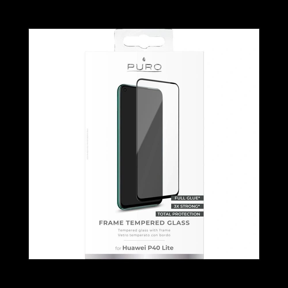 PURO Rahmen gehärtetes Glas Huawei P40 Lite (schwarzer Rahmen) - 2
